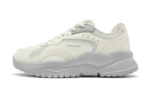 QIAODAN Женские повседневные туфли с низким верхом, увеличивающие рост, устойчивые к истиранию и скольжению, цвета слоновой кости, белого, светло-серого цвета