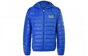 Куртка пуховая мужская королевского синего цвета EMPORIO ARMANI