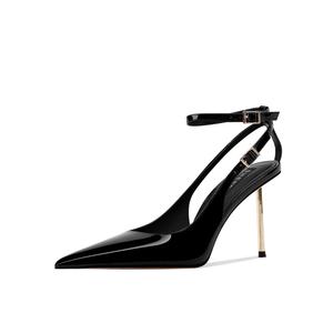 Женские туфли на тонком каблуке и высоком каблуке Shesrim, Black