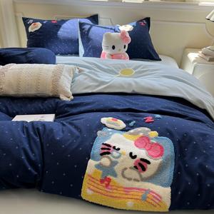 AVIVI Комплект постельного белья 1,8 спальный, 4 предмета, простыня на резинке, пододеяльник 200х230 см