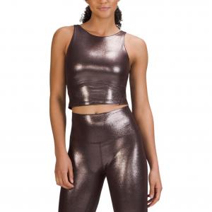 Lululemon Женские майки Align Sport с радиационной фольгированной печатью red brown