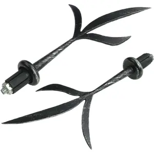 Наконечники карниза Liedeco "Наконечник, ответвление концевой кнопки "Esperanca" для карнизов 16 мм", (2 шт.), наконечник, концевая кнопка, серебристый/черный