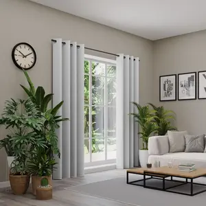 Neutex для вас! Штора на заказ ARUBA с люверсами, 1 шт., однотонный дим-аут, высококачественная тканая структура Neutex For You!, светло-серый