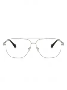Очки в геометрической оправе Versace Eyewear, серебяный