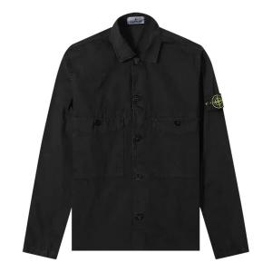 Рубашка two pocket overshirt 'black' Stone Island, черный