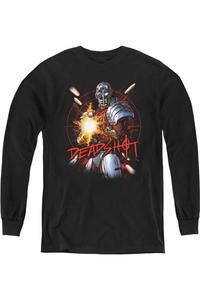 Футболка с длинным рукавом "Лига справедливости Америки" Deadshot для молодежи Gildan, черный