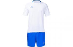 Футбольная форма мужская стандартная белая/голубая Lining, белый/голубой