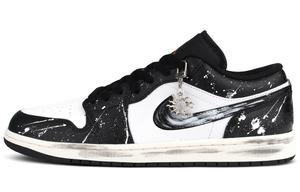 Jordan Air 1 устойчивые к истиранию низкие баскетбольные кроссовки Unisex Black White