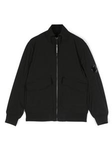 C.P. Company Kids куртка на молнии с декором Lens, черный