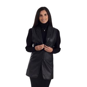 Женский современный жилет из искусственной кожи Nine West Lee, черный