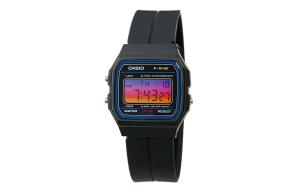 CASIO Кварцевые часы Retrofit Series с силиконовым ремешком, мужские часы с черным циферблатом
