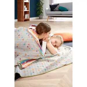 Плед для дома Triomino в трех размерах, пушистый плед Biederlack, серый/красный