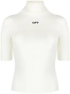 Топ с высоким воротником и принтом OFF-WHITE, белый