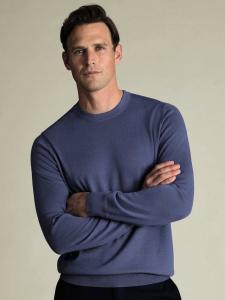 Джемпер из мериносовой шерсти с круглым вырезом Charles Tyrwhitt, Steel Blue