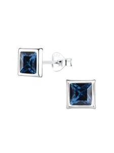 Alexander York Квадратные серьги-гвоздики с кристаллами из серебра 925 пробы, изготовленные в Монтане, комплект из 2 штук