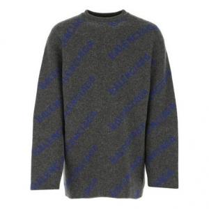 Свитер intarsia knit logo jumper 'dark grey' Balenciaga, серый