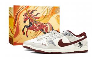 Nike Мужские низкие скейтбордные кроссовки Dunk, износостойкие и легкие, белый с красными элементами