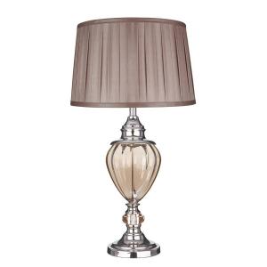 Настольная лампа searchlight Greyson, смешанная ткань/стекло - 1-светлый - коричневый