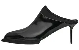 Женские черные шлепанцы с облегающим мысом и тонким каблуком 7 см 1017 ALYX 9SM