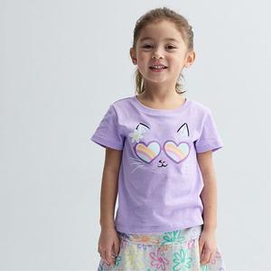 Футболка Baby & toddler girl core graphic Jumping Beans, Purple Cat Glasses