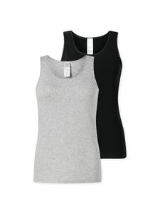 Майка Schiesser, черный/серый