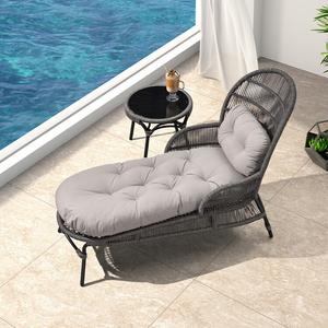 Purple Leaf Кресло-качалка из ротанга для одного человека с подушкой сиденья и декоративной подушкой