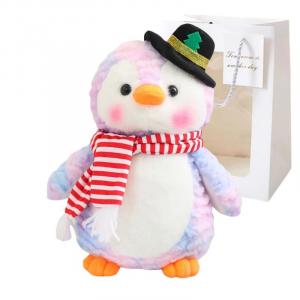 Плюшевая игрушка пингвин в рождественском шарфе, высота 26 см Bitter purchase, фиолетовый