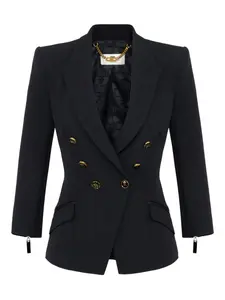 Двубортный пиджак Elisabetta Franchi, черный