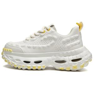 Амортизирующие, нескользящие, износостойкие, дышащие и легкие низкие массивные кроссовки унисекс лимонного цвета FAIRWHALE, Lemon