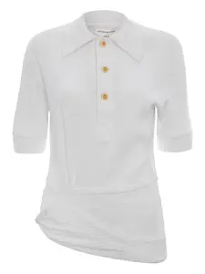 Поло-топ с перекрученным элементом Victoria Beckham, белый