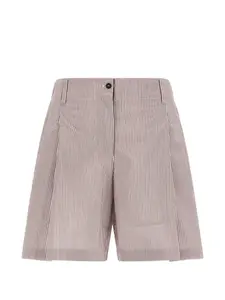 Шорты в полоску на пуговицах Brunello Cucinelli, коричневый