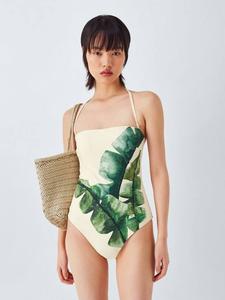 Купальник Inka Palm с открытой спиной John Lewis, Ivory Placement