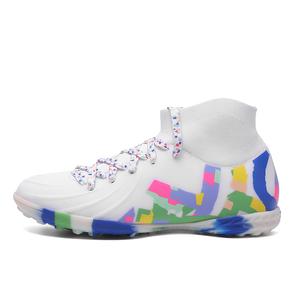 Футбольные бутсы детские с нескользящей подошвой и высоким верхом для подростков Kung Fu partners, белый