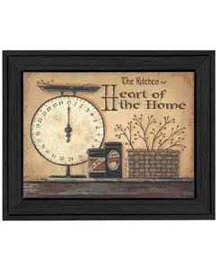 «Сердце дома» Пэм Бриттон, настенное печатное изображение, готово к подвешиванию, чёрная рамка, 14 x 18 дюймов Trendy Décor 4U, multi