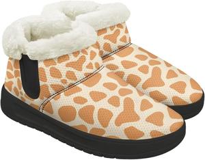 Женские тапочки-сапожки с плюшевой подкладкой, мемори-фоам, для дома и улицы, зимние сапожки, уютные, с противоскользящей подошвой, ботильоны Chririnla, Cute Giraffe Print