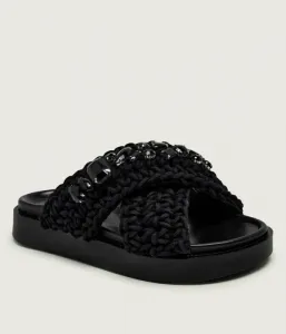 Тапочки из плетеных камней Inuikii, черный