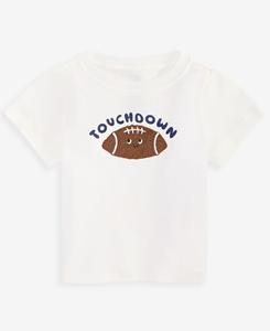 Детская футболка с коротким рукавом для мальчиков (3-24 месяца) с принтом Тачдаун First Impressions, Angel White