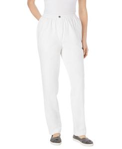 Женские джинсы Within Tall Straight-Leg из хлопка, прямого кроя, надеваются через голову, эластичный пояс, рассчитаны на 7 дней носки Woman Within, White