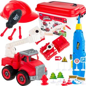 Маленький пожарный Набор «Маленький пожарный» Транспортные средства Автомобили Аксессуары для фургонов Шлем 4 в 1 Inna marka