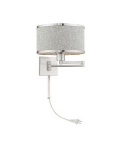 Настенный светильник Park Ridge с поворотным кронштеном, 1 плафон Livex, цвет silver-tone
