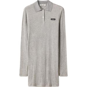 Рибленое мини-платье MIU MIU, серый