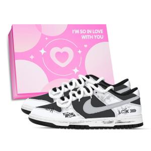 Nike Тенниски Dunk Shadow Mist White устойчивые к истиранию низкие скейтборд обувь unisex черный белый серый