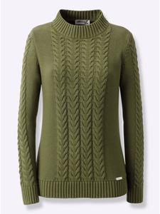Свитер с круглым вырезом оливкового цвета WITT WEIDEN