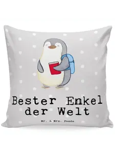 Подушка Mr. & Mrs. Panda, серый пастельный