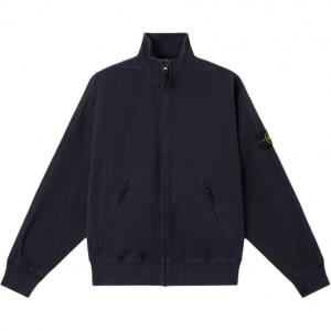 Свитшот с молнией и прорезными карманами STONE ISLAND, ink синий