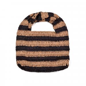 Полосатая сумка-хобо из рафии Adornia, мультиколор