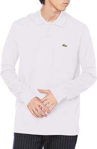 Мужская поло-рубашка с длинным рукавом Lacoste L1312DL оригинального кроя, белый