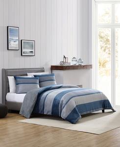 Комплект постельного белья Linden из ультрамягкого плюшевого флиса, 2 предмета, размер Twin Nautica, темно-синий