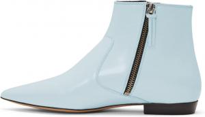 Женские ботильоны XYD, формальные, с острым носком, закрытым мыском, низким каблуком, для офисного платья, обувь с двусторонней молнией, Helles Himmelblau