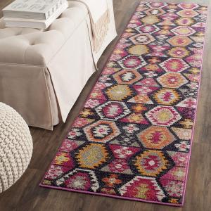 Ковер-дорожка SAFAVIEH, 67 x 244 см, Monaco Collection, Multi, дизайн Boho Tribal, без линьки и простой в уходе, идеален для помещений с высокой проходимостью в гостиной, спальне (MNC218F)